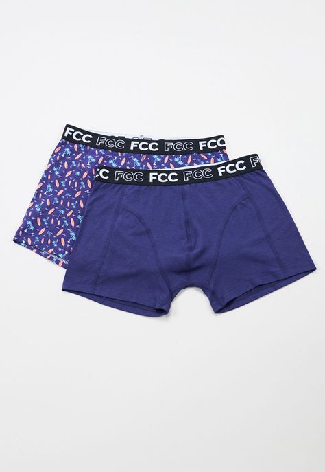Boxer Hombre Print Bipack Azul Corona-0