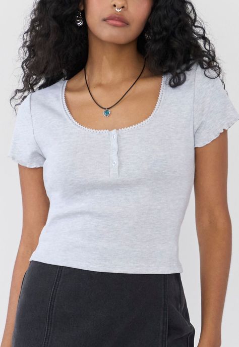 Polera Mujer Botones Gris Melange Corona-2