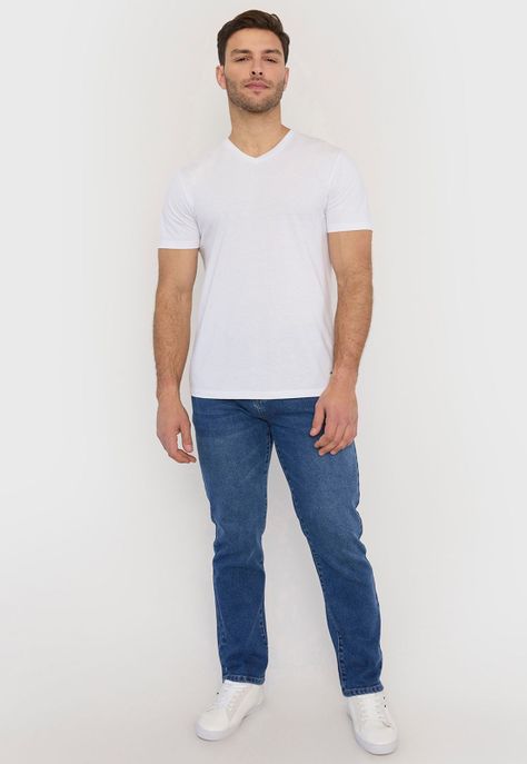 Jeans Hombre Clásico Straight Fit Azul Corona-0