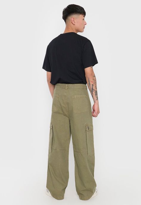 Pantalón Hombre Parachute Verde Corona-2
