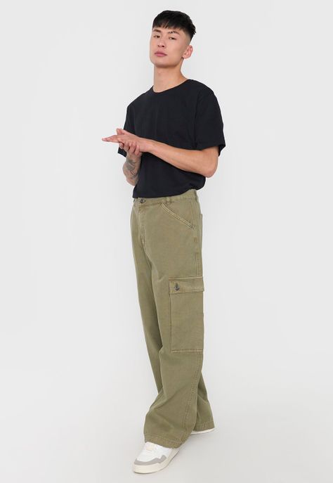 Pantalón Hombre Parachute Verde Corona-3