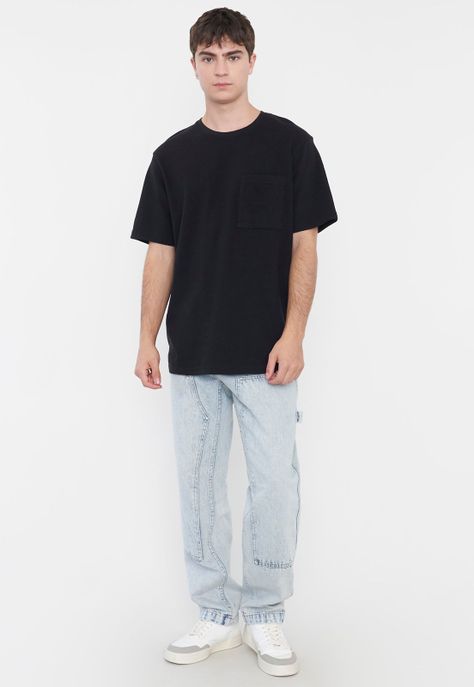 Polera Hombre Tejida Bolsillo Negro Corona-3