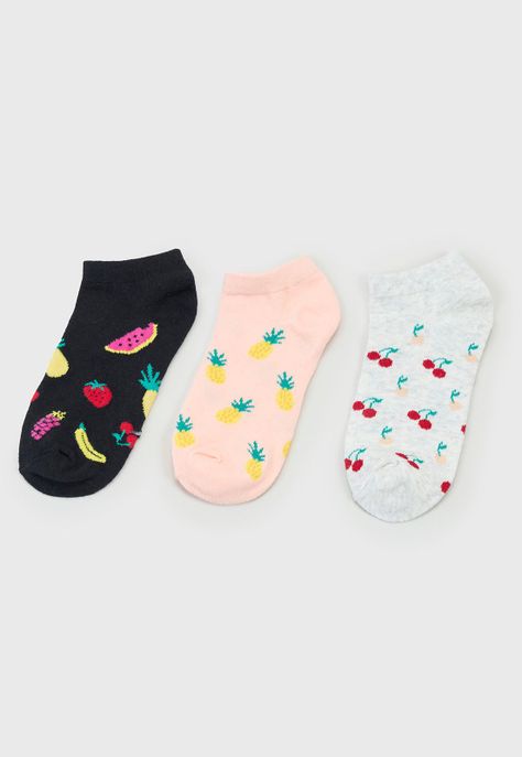 Calcetines Mujer Tripack Cortos Negro/Gris/Blanco Corona-2