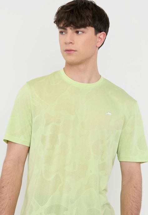 Polera Hombre Deportiva Texturizada Amarillo Corona-2