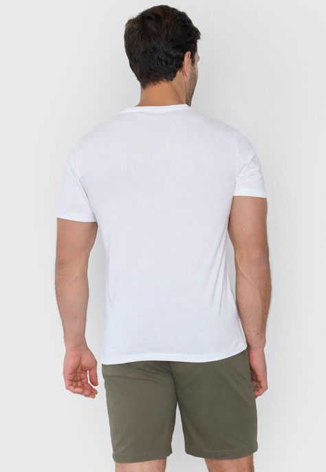 Polera Hombre Focal Print Floral Blanco Corona-1
