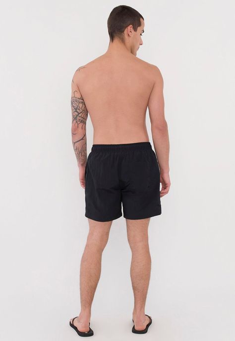 Traje de Baño Hombre Liso Negro Corona-2