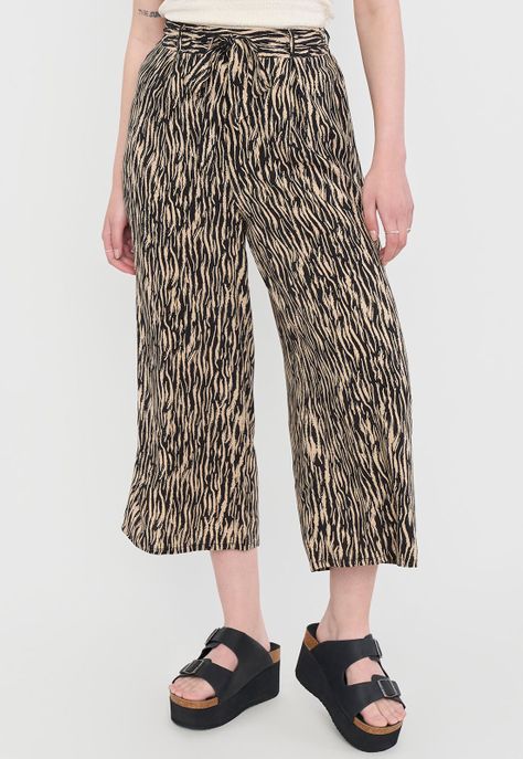 Pantalón Mujer Cullote Viscosa Print Camel Corona-1