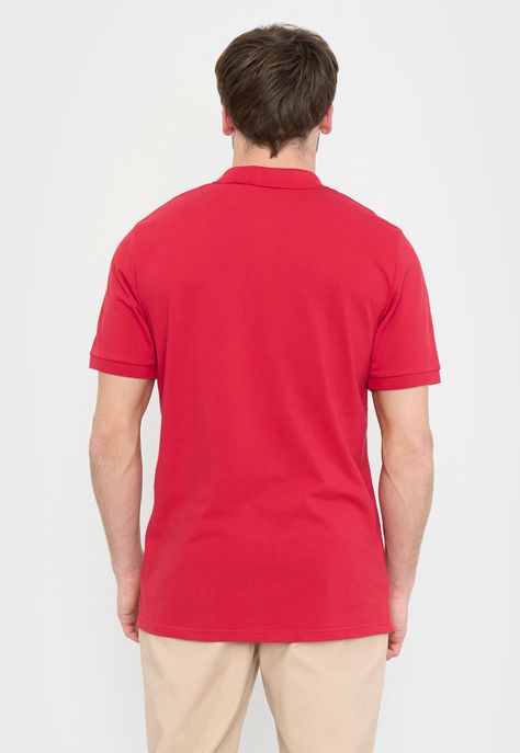 Polera Hombre Lisa Piqué Rojo M/C Corona-1