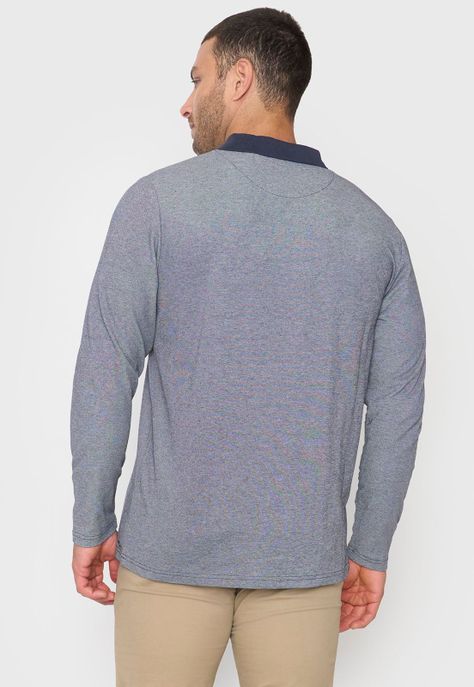 Polera Hombre Polo Piqué M/L Azul Corona-1