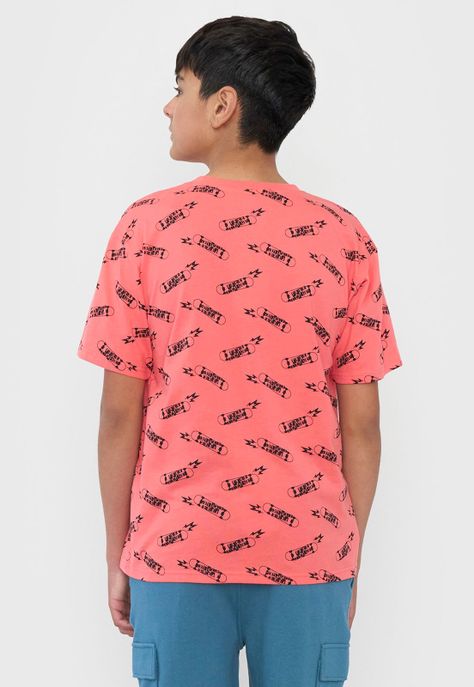 Polera Niño Teen MC Full Bolsillo Coral Corona-1