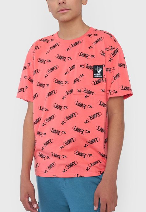 Polera Niño Teen MC Full Bolsillo Coral Corona-2