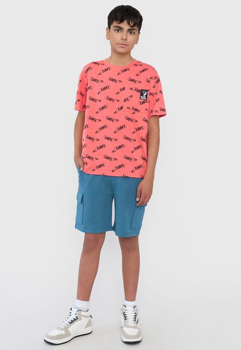 Polera Niño Teen MC Full Bolsillo Coral Corona-3