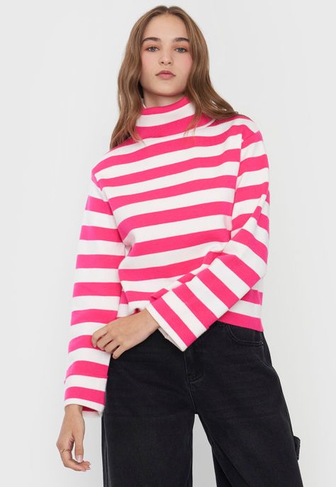 Sweater Mujer Cuello Tortuga Fucsia Corona-0