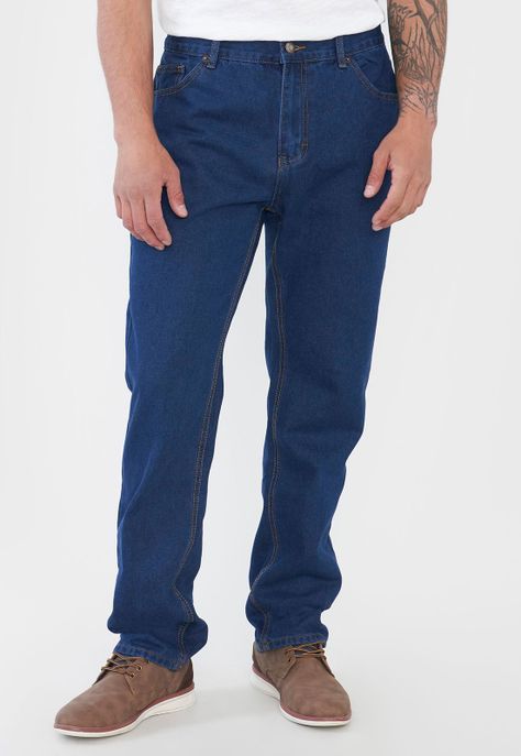 Jeans Hombre Regular Color Azul Oscuro Corona-1