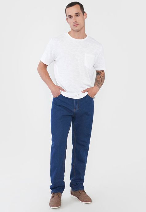 Jeans Hombre Regular Color Azul Oscuro Corona-3
