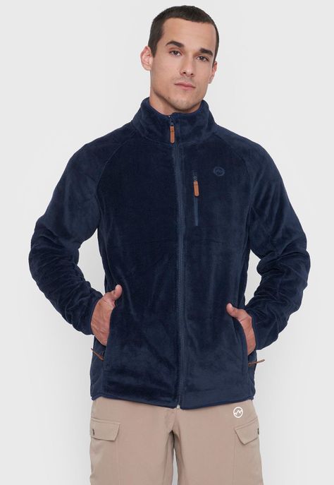 Polerón Outdoor Hombre Microfibra Color Navy Corona-0