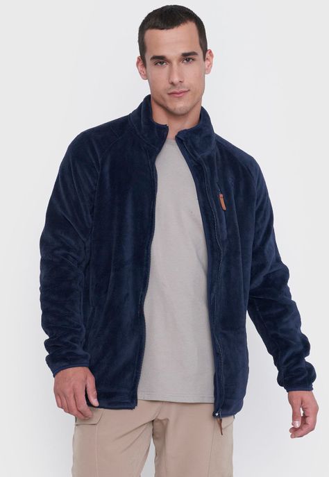 Polerón Outdoor Hombre Microfibra Color Navy Corona-2