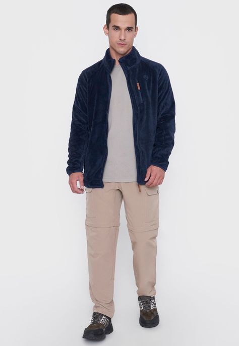 Polerón Outdoor Hombre Microfibra Color Navy Corona-3