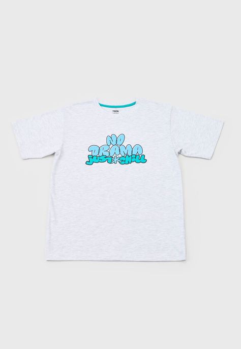Polera Niño Teen M/C Back Print Gris Corona-0
