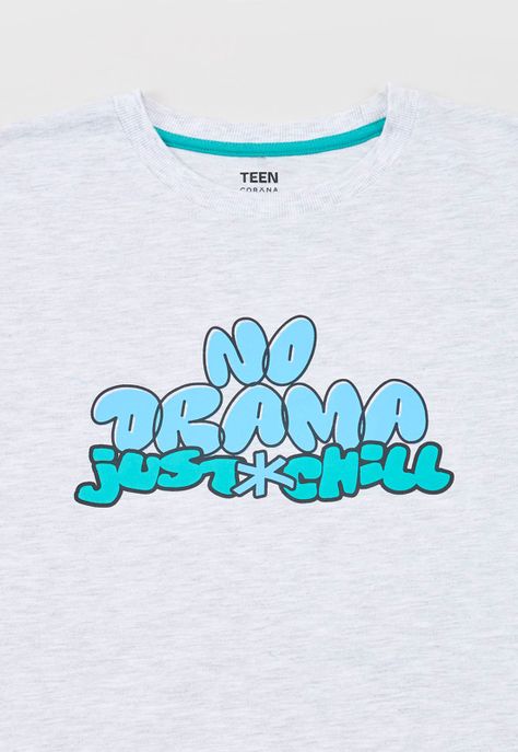 Polera Niño Teen M/C Back Print Gris Corona-2