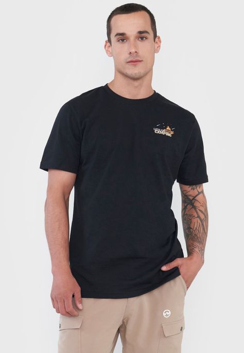 Polera Outdoor Hombre Fun Print I Negro Corona-0