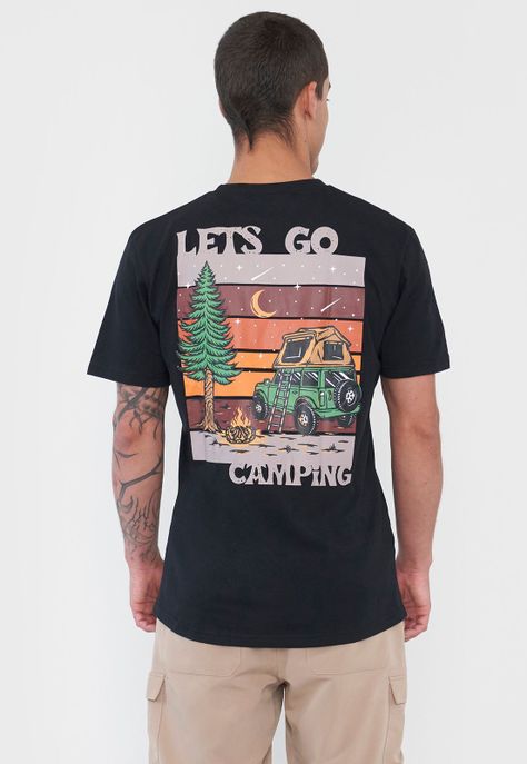 Polera Outdoor Hombre Fun Print I Negro Corona-1
