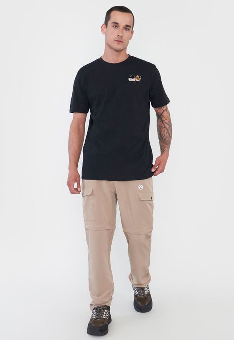 Polera Outdoor Hombre Fun Print I Negro Corona-3