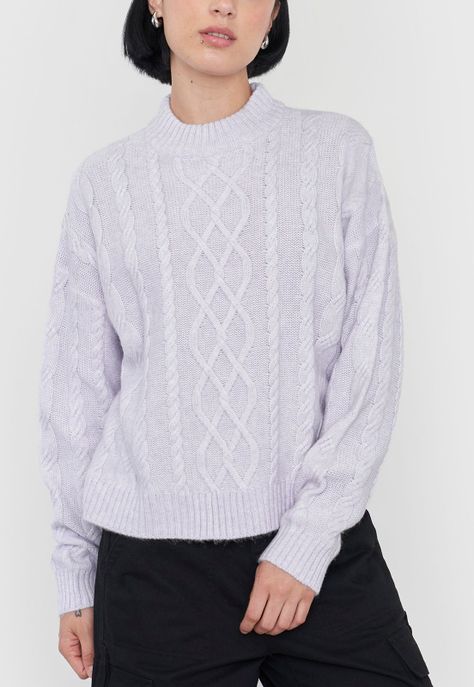 Sweater Mujer Cuello Moc Trenza Lila Corona-2
