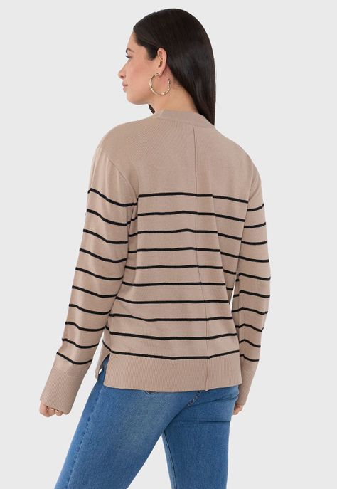 Sweater Mujer Tachas Beige Corona-1