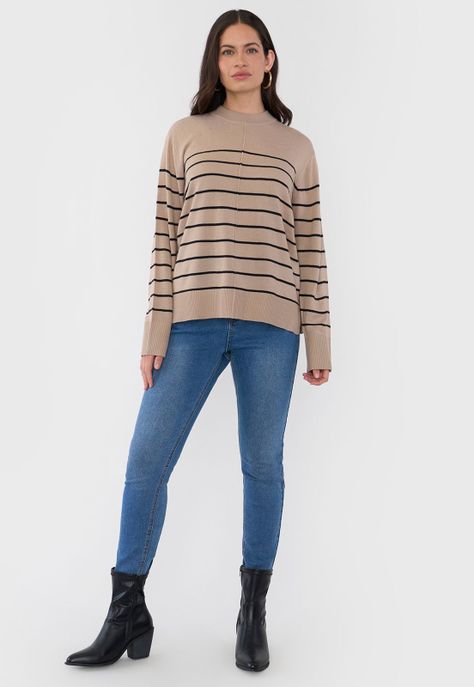 Sweater Mujer Tachas Beige Corona-3