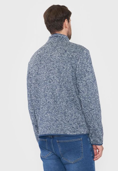 Polerón Hombre Tejido Full Zipper Color Navy Corona-1