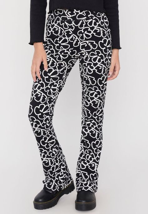 Calza Niña Teen Fullprint Negro Corona-1
