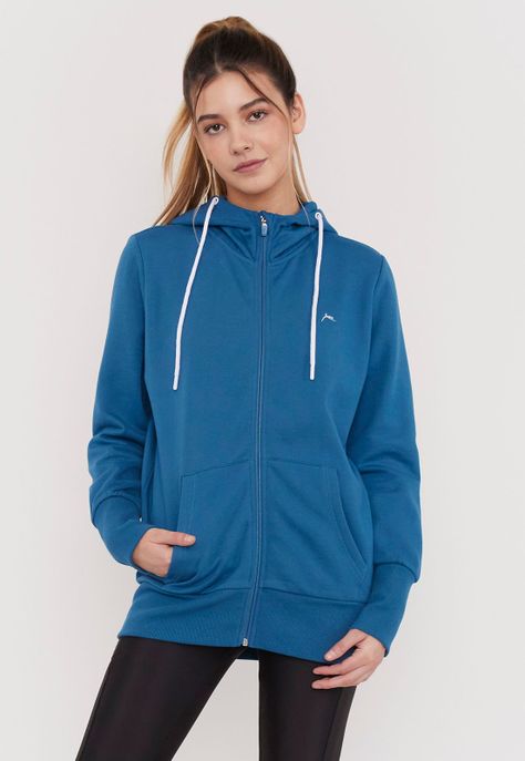 Polerón Mujer Deportivo Cotton Full Zipper Navy Corona-0