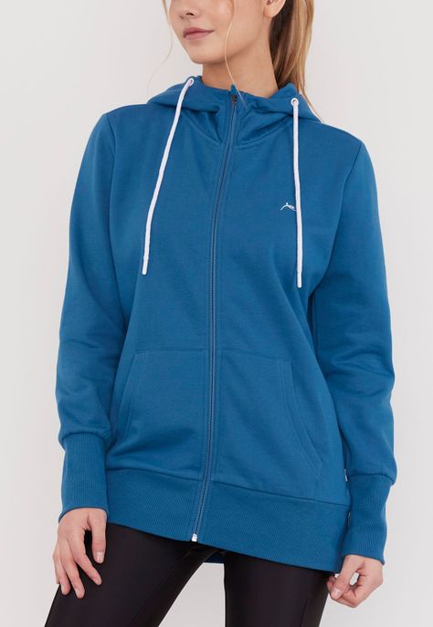Polerón Mujer Deportivo Cotton Full Zipper Navy Corona-2