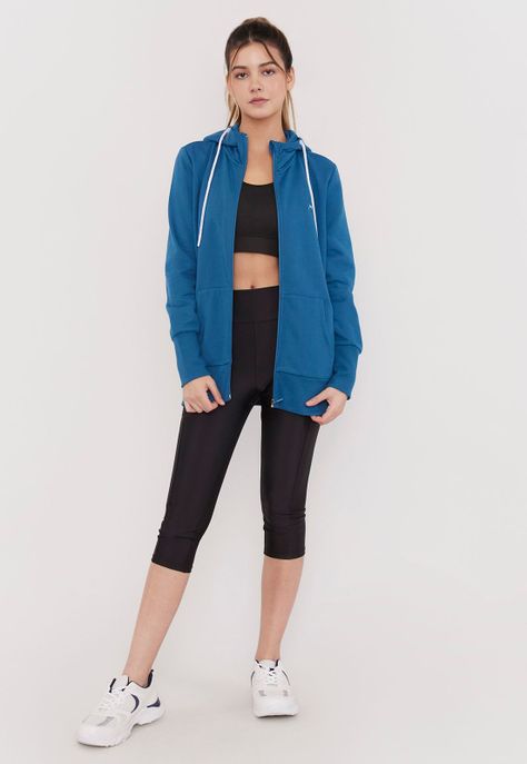 Polerón Mujer Deportivo Cotton Full Zipper Navy Corona-3