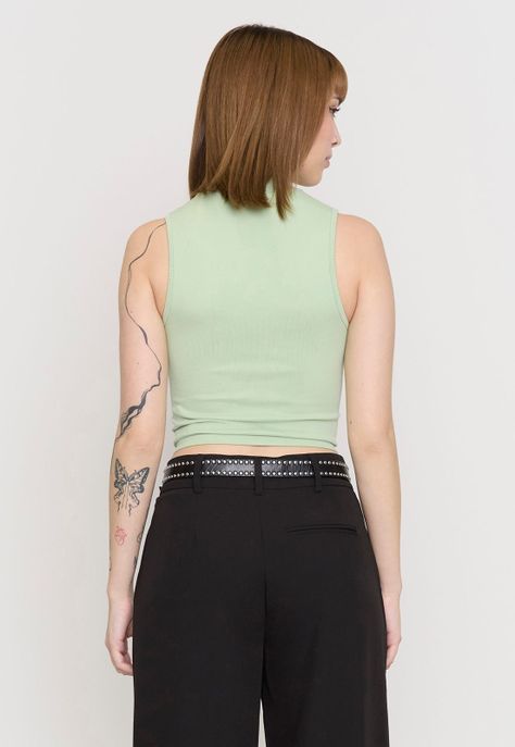 Polera Mujer Sin Mangas Cuello Moc Menta Corona-1