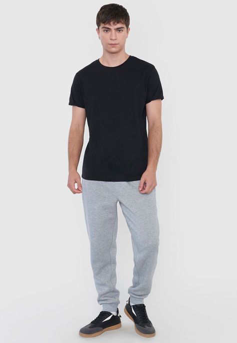 Buzo Hombre Jogger Gris Melange Corona-0