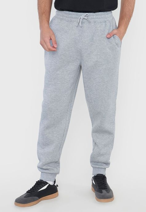 Buzo Hombre Jogger Gris Melange Corona-1