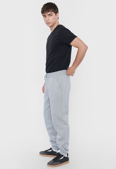 Buzo Hombre Jogger Gris Melange Corona-3