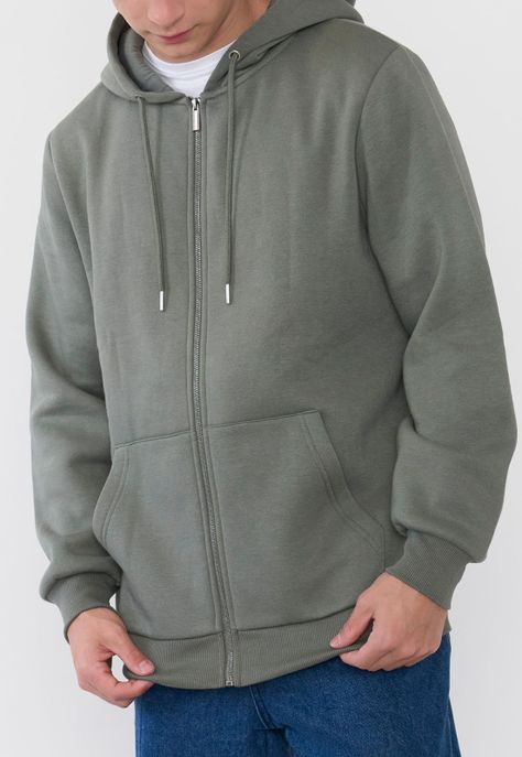 Polerón Hombre Full Zipper Verde Corona-2