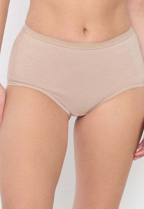 Calzón Mujer Bipack Alto Cotton Mix Beige Corona-1