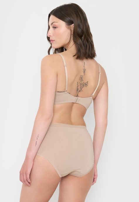 Calzón Mujer Bipack Alto Cotton Mix Beige Corona-2