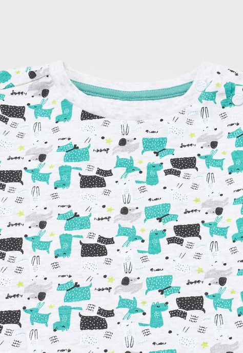 Polera Bebe Niño M/L Fullprint Gris Melange Corona-2