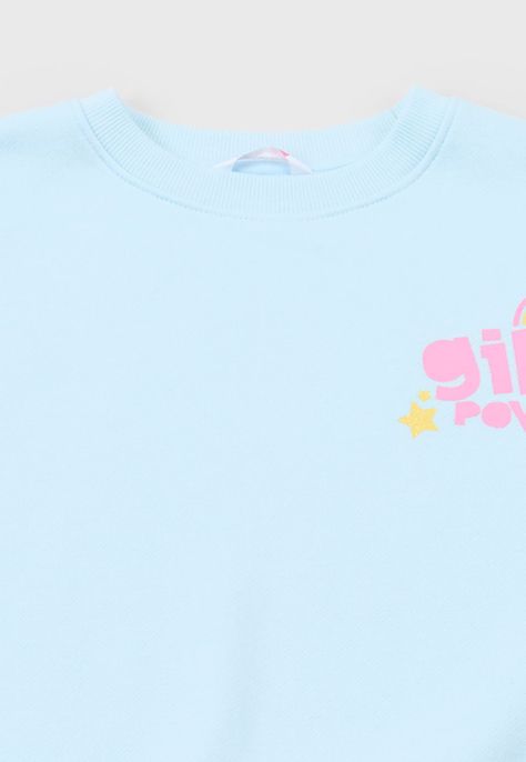 Poleron Niña Kids Pullover Celeste Corona-2