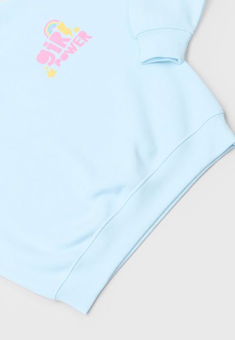 Poleron Niña Kids Pullover Celeste Corona-3