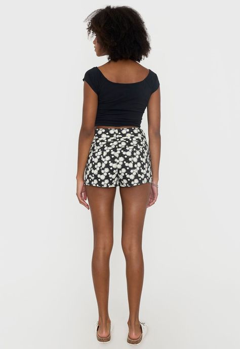 Short Mujer Full Print Margaritas Negro Corona-2