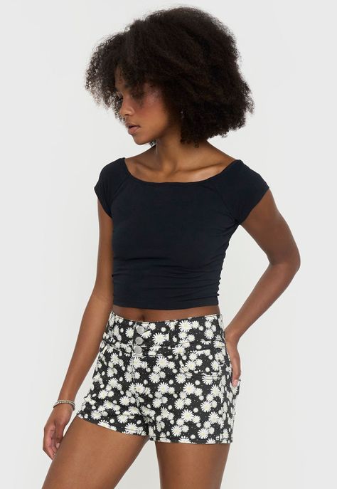 Short Mujer Full Print Margaritas Negro Corona-3