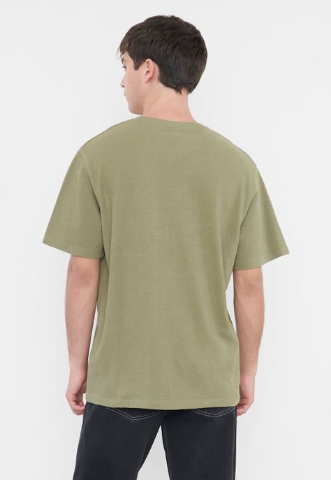Polera Hombre Tejida Bolsillo Verde Corona-1
