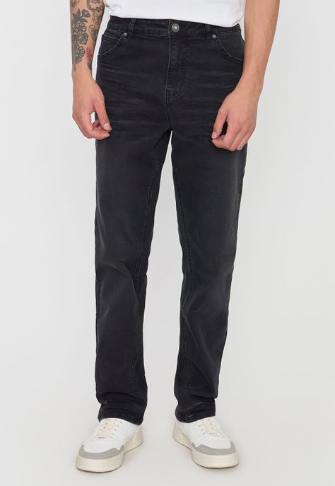 Jeans Hombre Slim Spandex Negro Corona-1