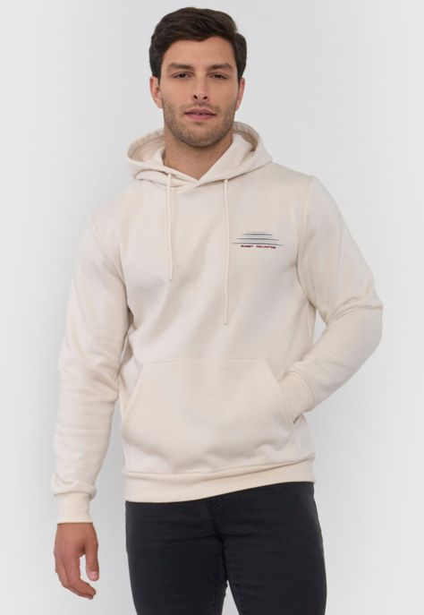 Polerón Hombre Summer Hoodie Ecru Corona-0